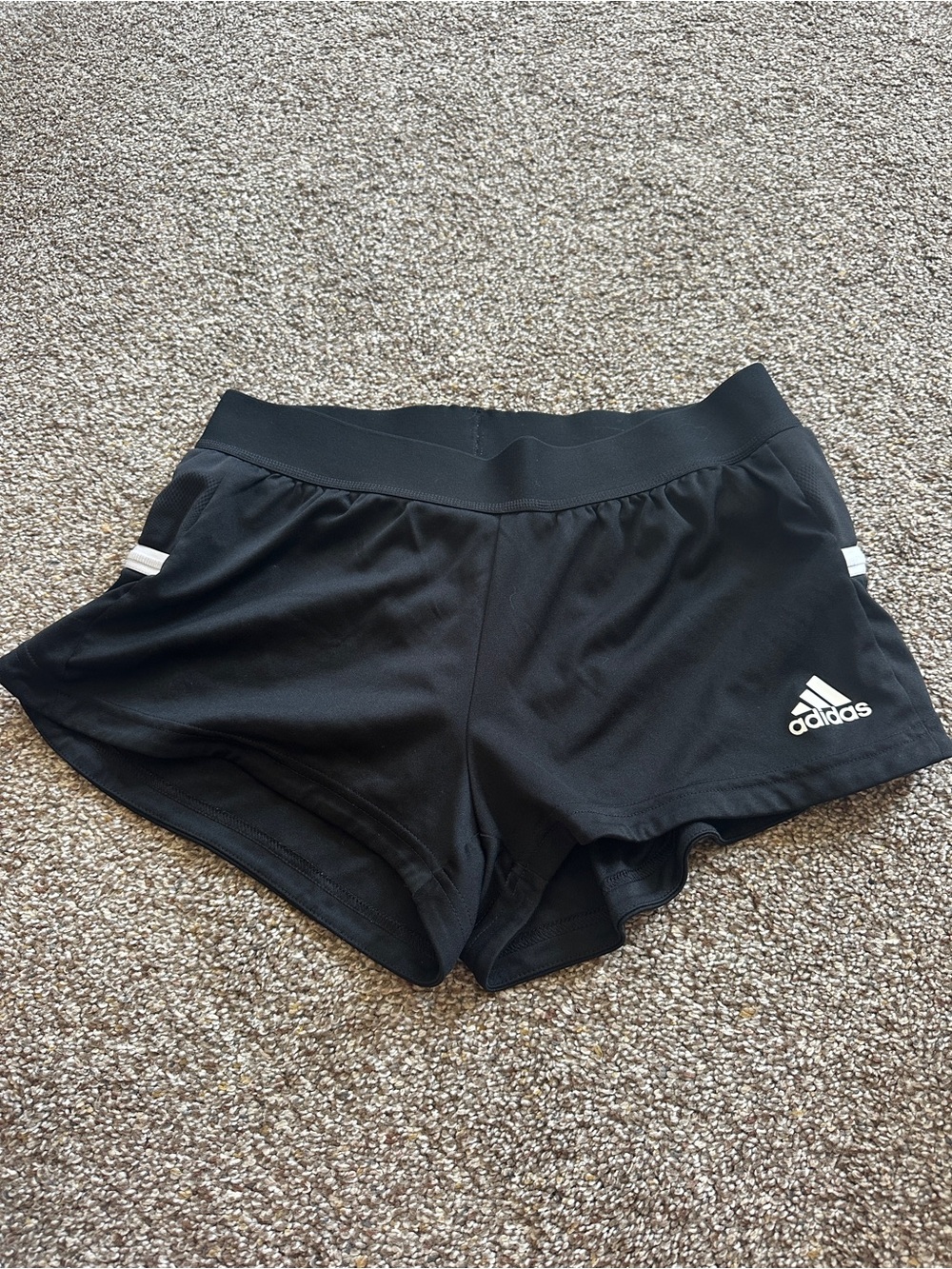 adidas Black Women's Athletic Shorts with White Logo